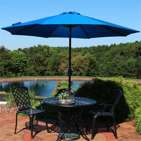 9-foot round auto-tilt aluminum market umbrella in sunbrella fabric|sams patio umbrella.